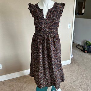 J Crew Flutter Sleeve Midi Dress